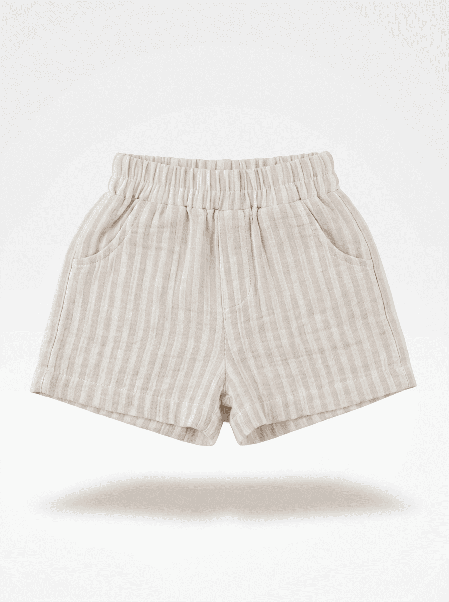 Short Sacha - Beige Rayé - vue 3