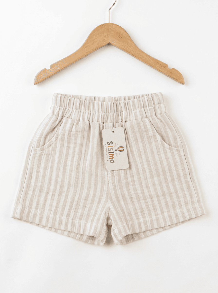 Short Sacha - Beige Rayé - vue 4